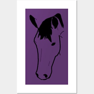 Black Horse Face Posters and Art